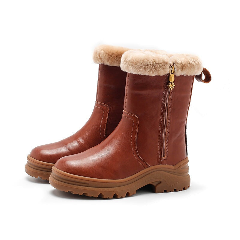 Dwarves Short Boots Snow Boots Shearling Lined for Cold Winter