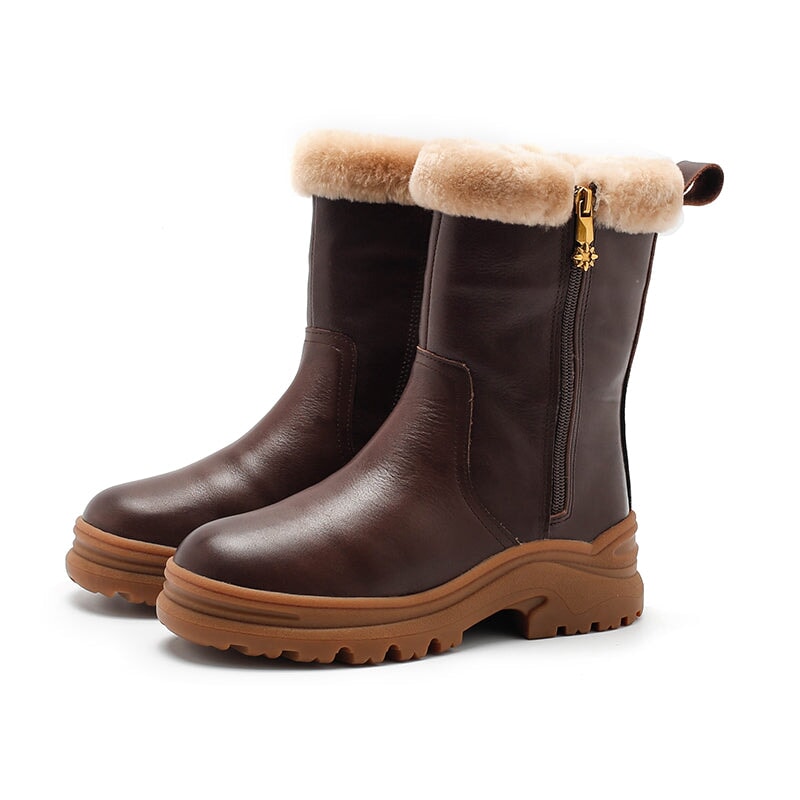 Dwarves Short Boots Snow Boots Shearling Lined for Cold Winter