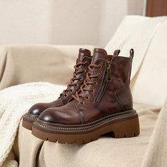 60mm Platform Boots Lace up Martin Boots Big Toe Combat Boots