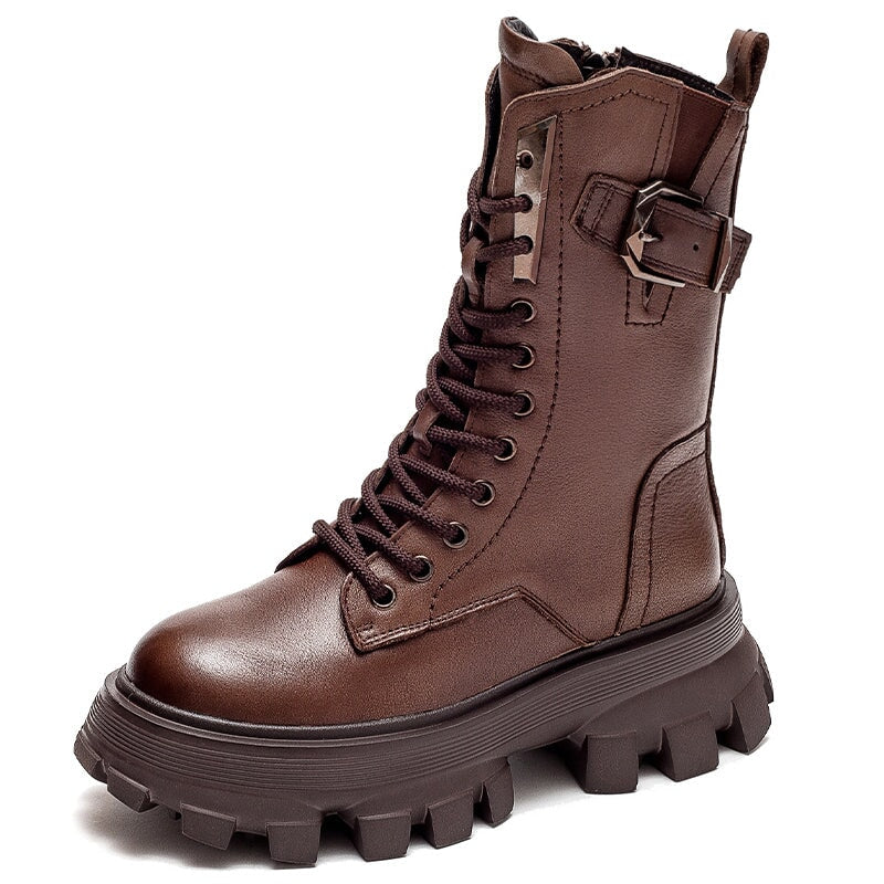 Lace-Up Combat Boots Biker Boots Retro Short Boots