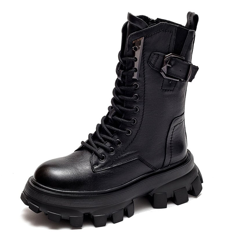 Lace-Up Combat Boots Biker Boots Retro Short Boots