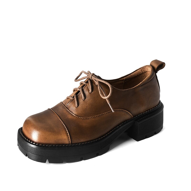 Handgefertigte echte Oxford-Schuhe mit 40 mm Plateausohle und Kappe