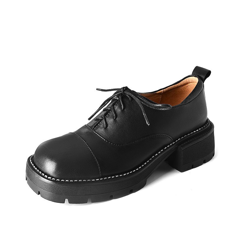 Handgefertigte echte Oxford-Schuhe mit 40 mm Plateausohle und Kappe