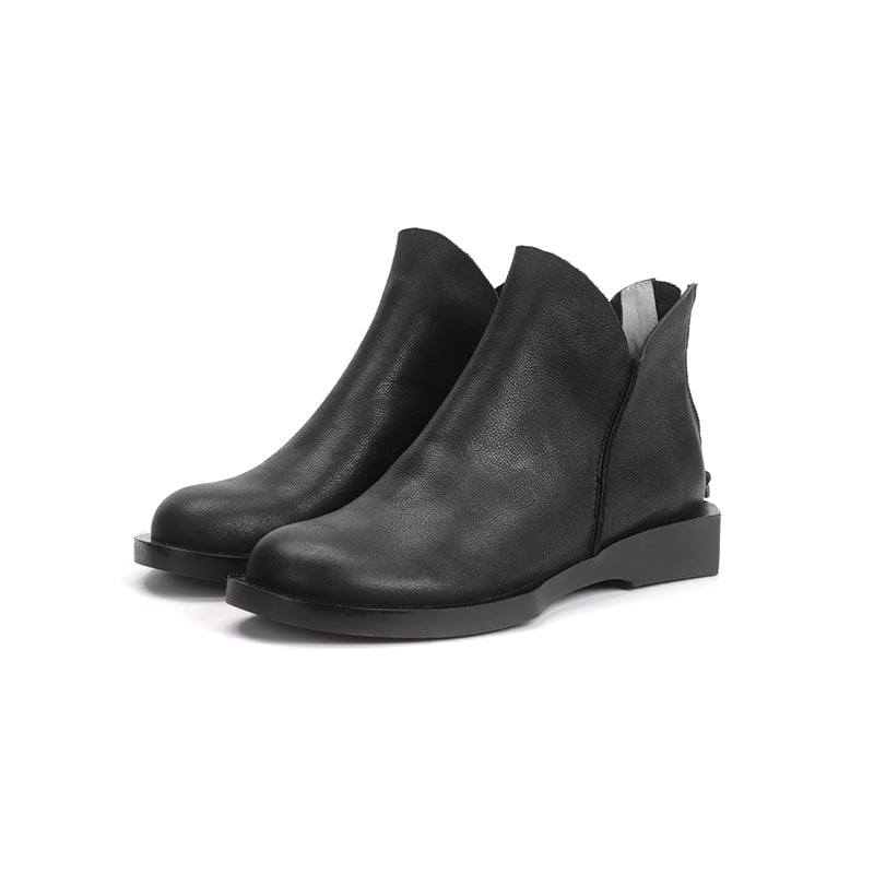 Designer Ankle Boots Soft Flat Boots Back Zip Chelsea Boots