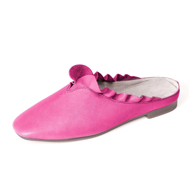 Sandalias de mujer, mocasines, punta redonda, ligeros, planos, color rosa, caqui, blanco roto, negro, naranja y azul.