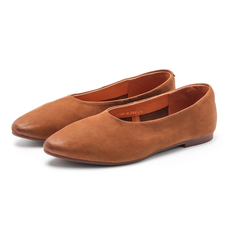 Handmade Retro Nubuck Loafers Designers Flats Red/Brown/Coffee Slip Ons