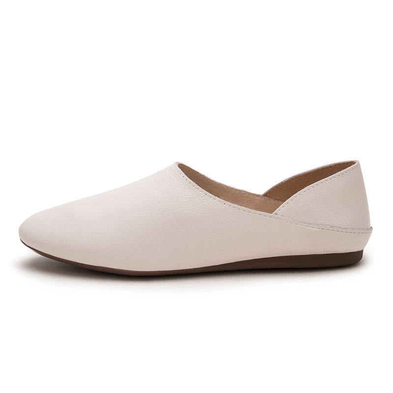 Concise Style's Loafers Casual Slip-On Flat Ankle Shoes Apricot/Light brown/Grey/Off white/Pink/Black