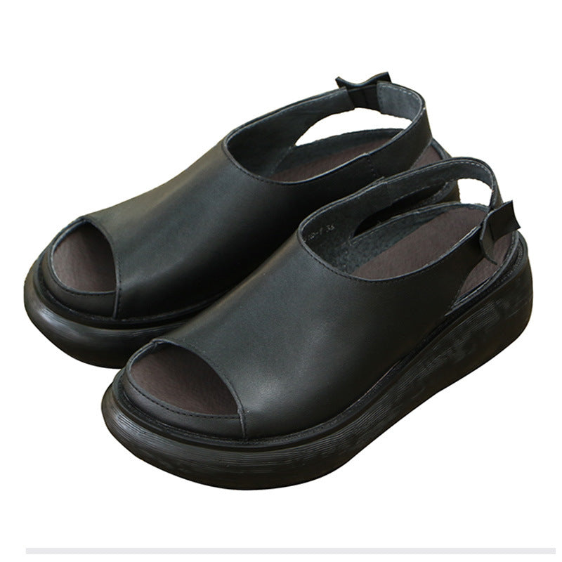 Handmade Leather Light Platform Sandals For Women Mori Girl Style ...