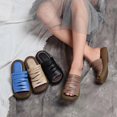 Handmade Gladiator Slippers Genuine Platform Summer Slippers Outdoor