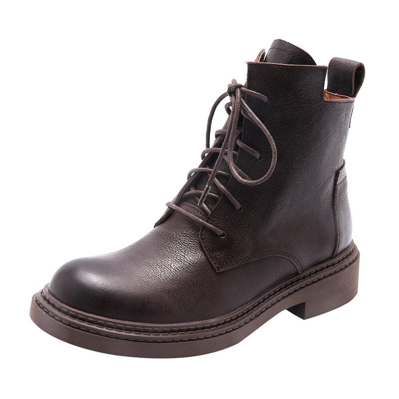 Martin Boots Brush-Off Combat Boots Lace Up Ankle Boots