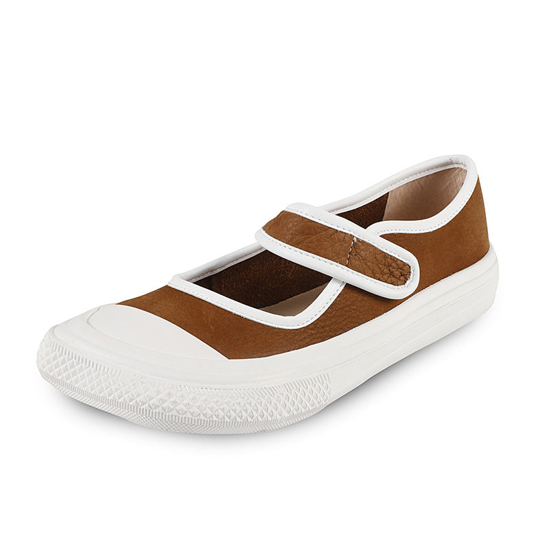 Sandalias de lona y verano con punta cuadrada, zapatos Mary Jane en blanco y negro