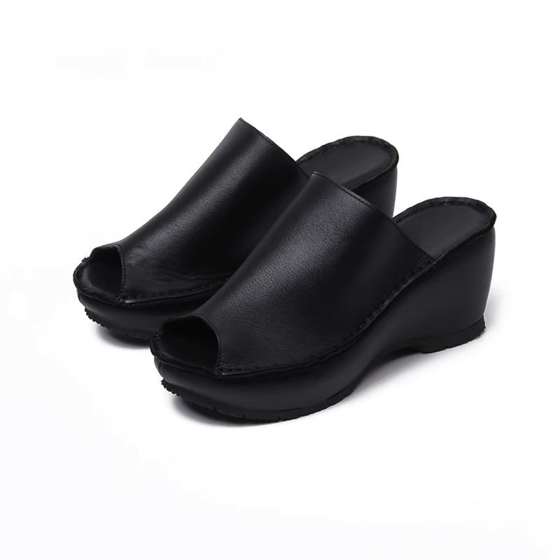 Sandals Peep Toe Platform Slingbacks Wedges Black/Yellow/Green/Grey