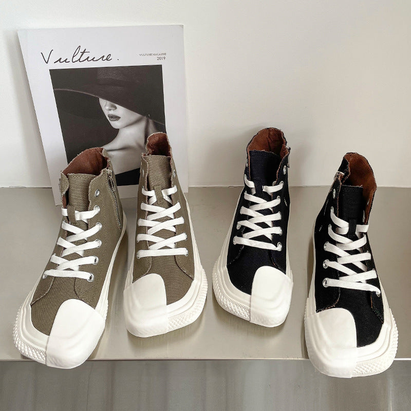 High-Top Breathable Flat Canvas Shoes