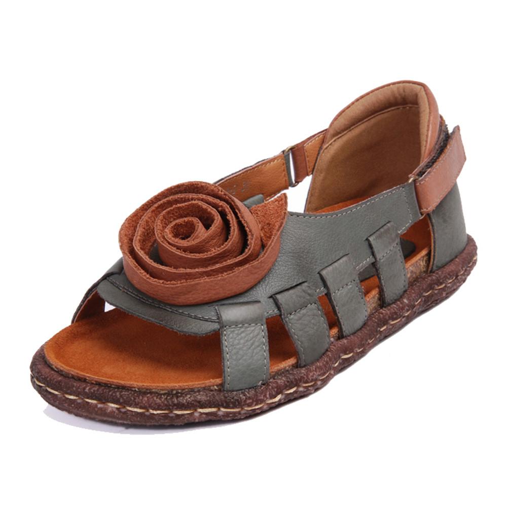 Sandalias planas huecas para mujer con