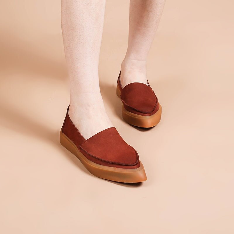 Witch Style Point Toe Soft Flat Loafers