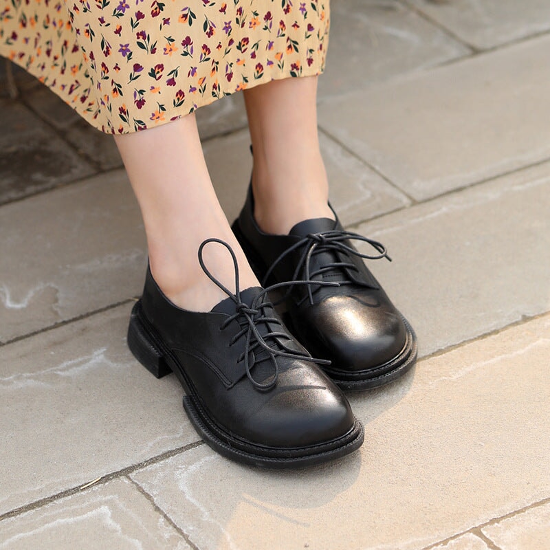 Designer Shoes Soft Lace Up Oxfords Derby Flats