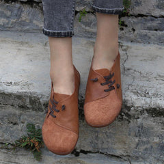 Nubuck Loafers Casual Slip On Shoes Flats Brown