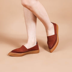 Witch Style Point Toe Soft Flat Loafers