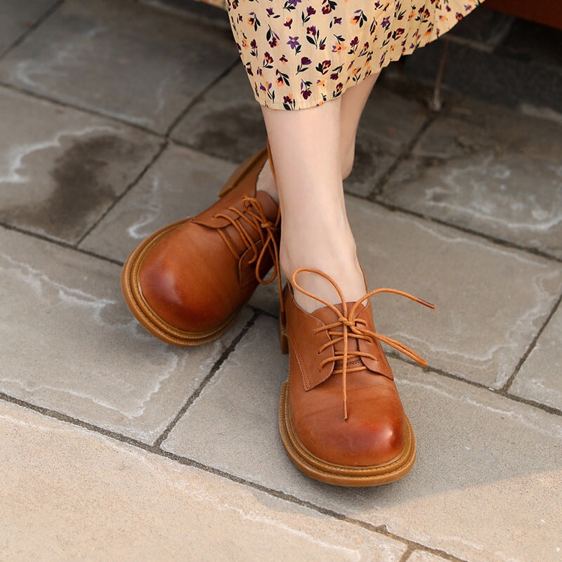 Designer Shoes Soft Lace Up Oxfords Derby Flats