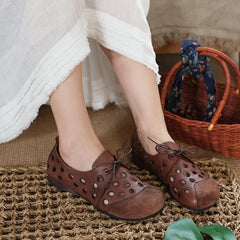 Handmades Soft Genuine Sandals Lace Up Brown