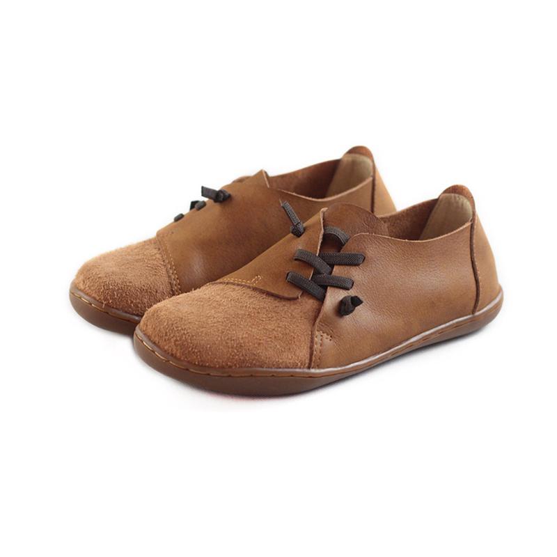 Nubuck Loafers Casual Slip On Shoes Flats Brown