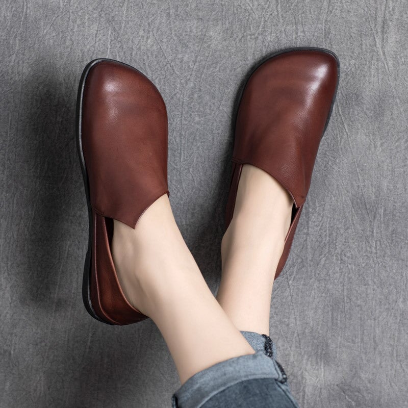 Handmade Retro Soft Loafers Designers Flats