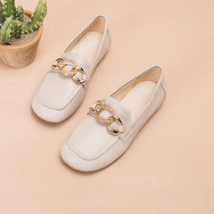 Retro Chain buckle-Detailed Loafers