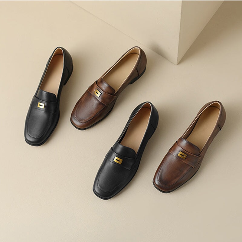 Handmade Penny Loafers with Metal