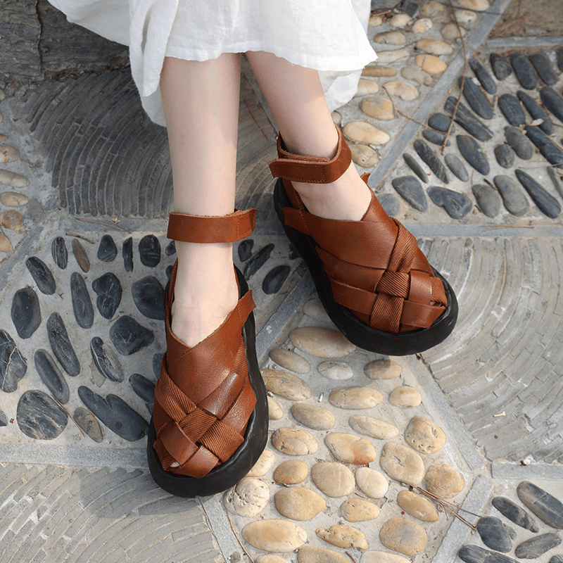 Genuine Platform Sandals Ankle Strap Gladiator Sandals