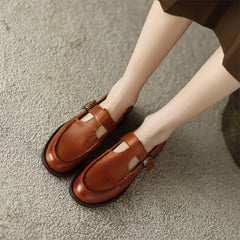 Soft T-strap Mary Jane Shoes Round Toe