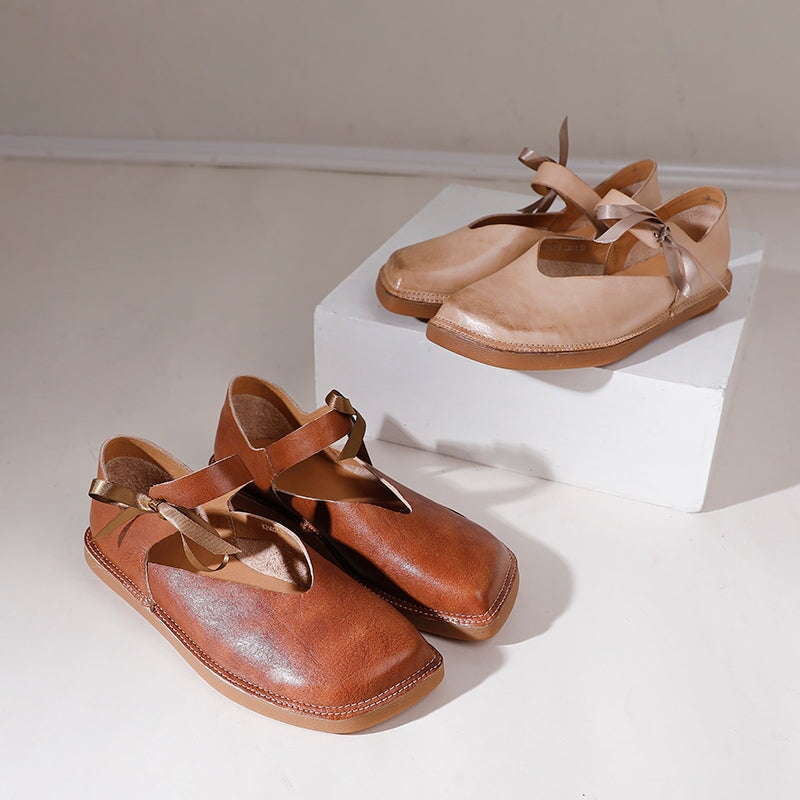 Handmade Flat Mary Jane Shoes