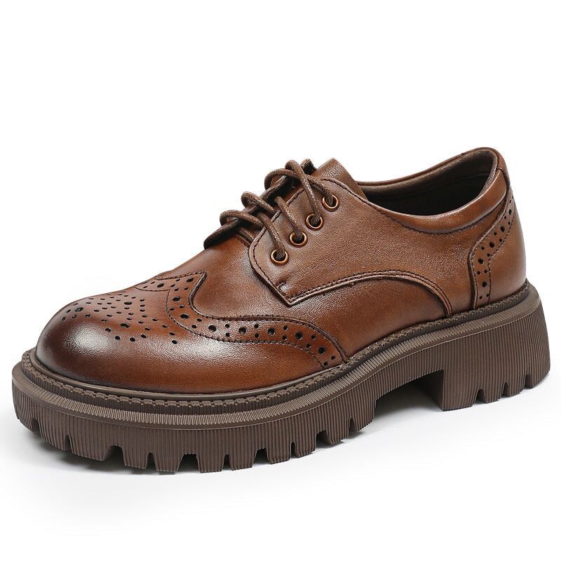 Handmade Chunky Wingtip Brogue Oxfords