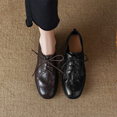 Round Toe Soft Lace Up Oxford Shoes