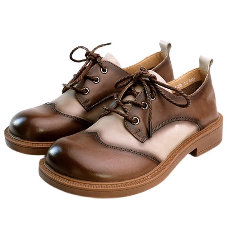 Designer Shoes Oxford Lace Up Shoes Color Block Retro