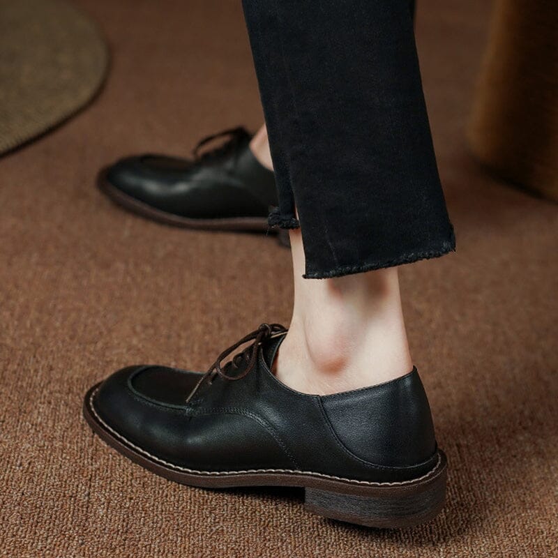 Handmade Calfskin Lace Up Oxfords