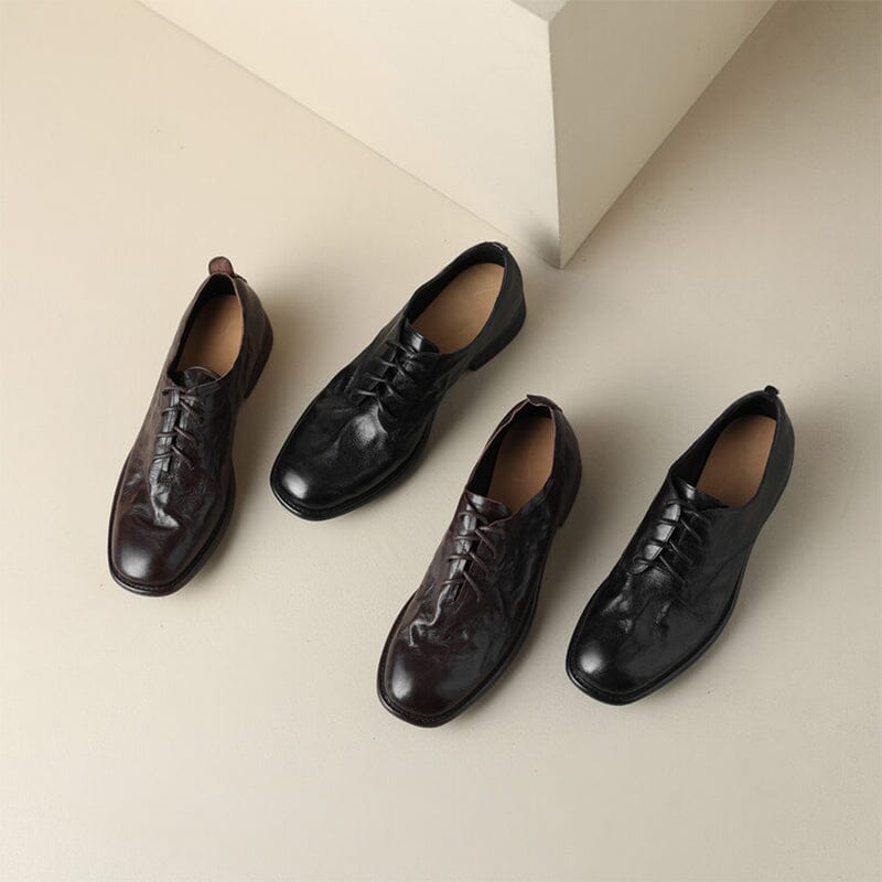 Round Toe Soft Lace Up Oxford Shoes