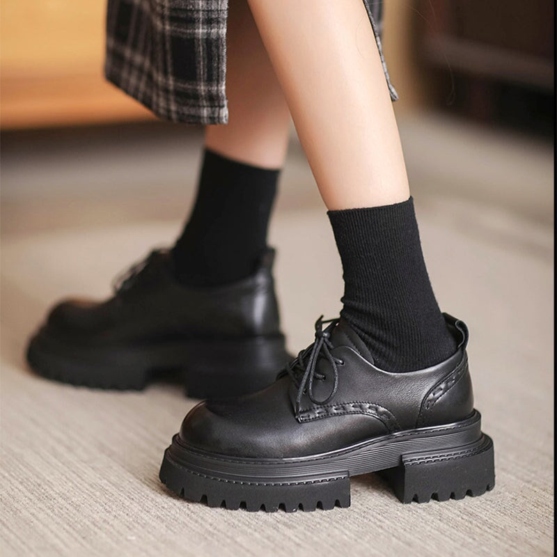 Handmade Chunky Oxfords Shoes 60mm Platform