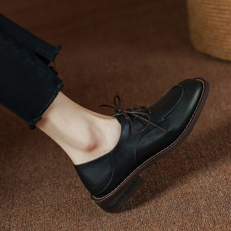 Handmade Calfskin Lace Up Oxfords