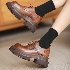 Handmade Chunky Oxfords Shoes 60mm Platform