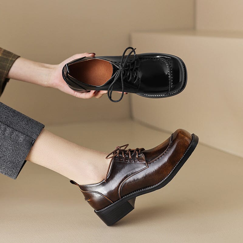 Round Toe Lace Up Oxford Shoes