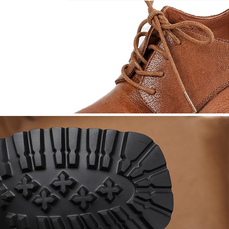 Handmade Platform Lace Up Oxfords