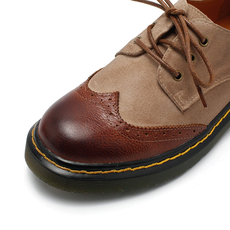 Handmade Wingtip Brogues Lace Up Oxfords Martin Sole