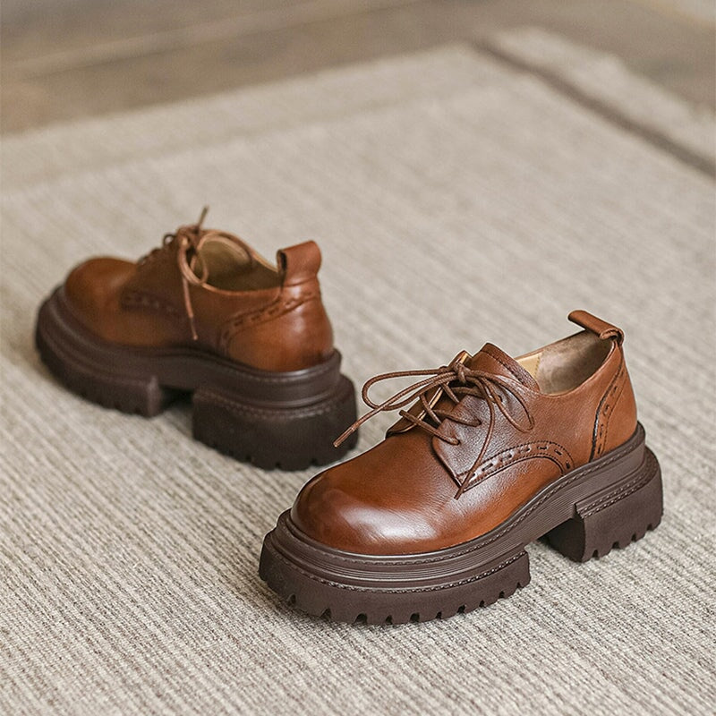 Handmade Chunky Oxfords Shoes 60mm Platform