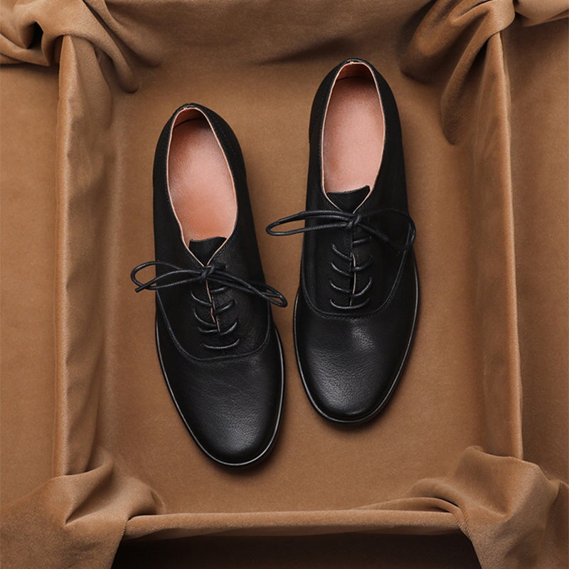 Zapatos Oxford suaves de punta redonda con cordones y Derby