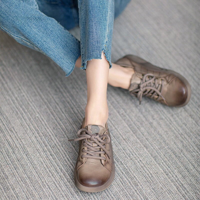 Round Toe Lace Up Platform Oxfords