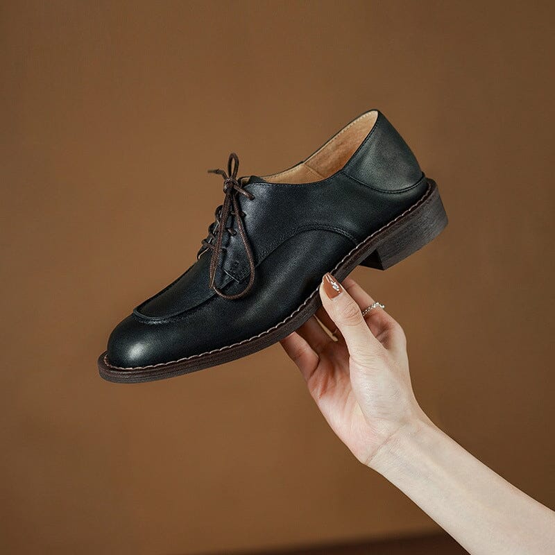 Handmade Calfskin Lace Up Oxfords