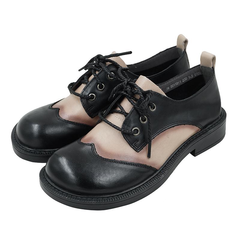 Designer Shoes Oxford Lace Up Shoes Color Block Retro