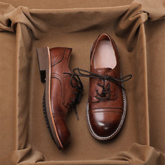 Retro Round Toe Oxfords Lace Up Derby Shoes