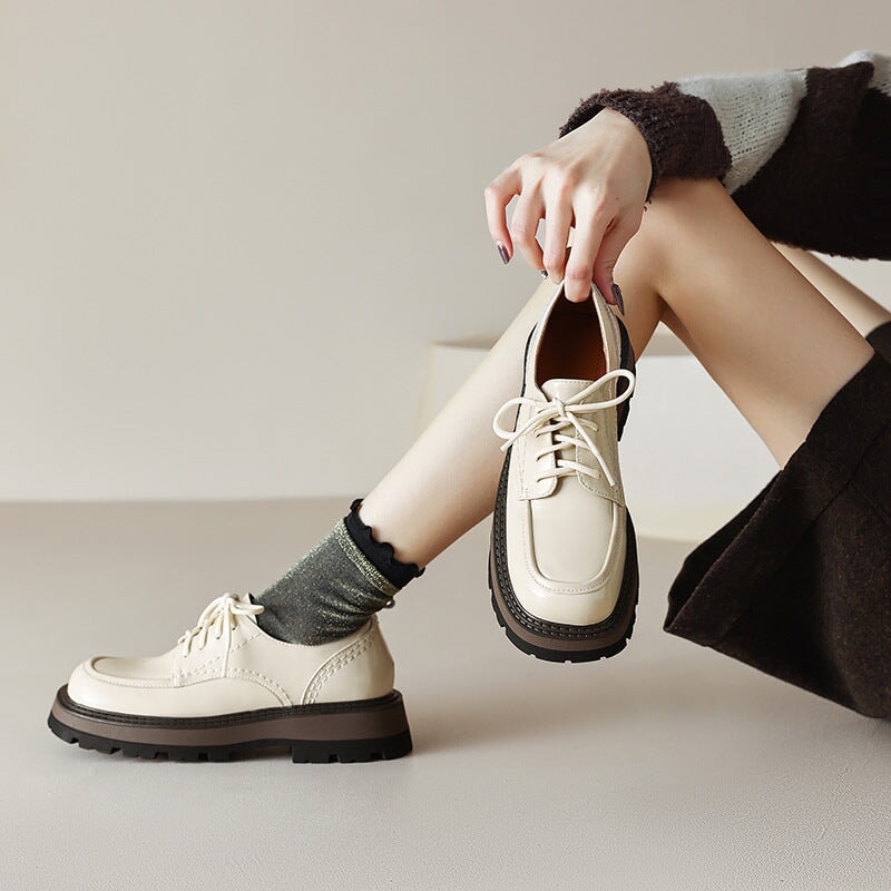 Handmade Oxfords Shoes 45mm Flatform