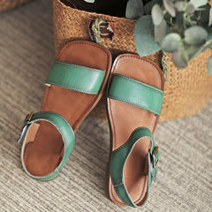 Classic Sandals Flat Ankle Strap Side Buckle